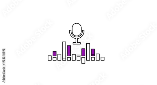 Microphone Sound Wave Graphic Illustration.