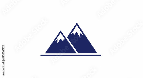 Mountain Peaks Icon Graphic Design.