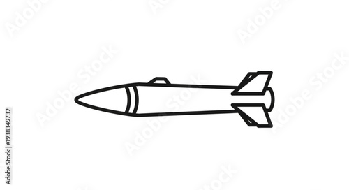 Simple Black and White Rocket.