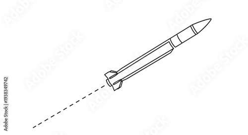 Simple Black and White Rocket.