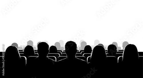Silhouettes of People Watching Movie.