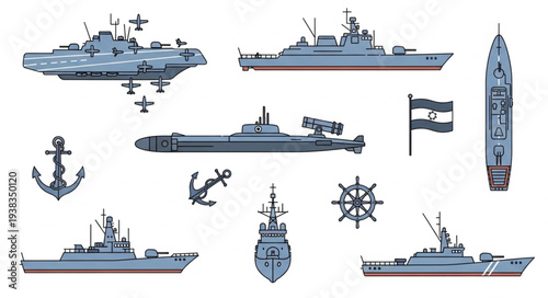Navy Ships and Maritime Elements.