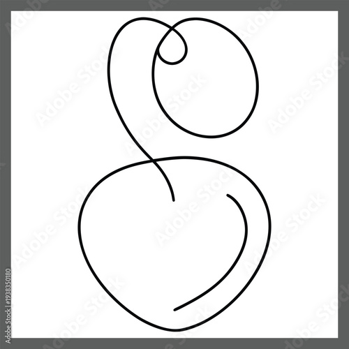 Abstract One Line Drawing Organic Shapes Minimal Vector Illustration