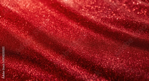 Abstract surface in red tones with glitter highlights and dynamic wave design