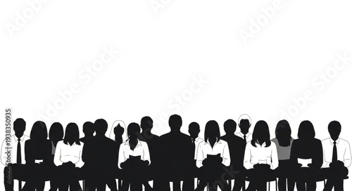 Silhouetted Business People in Meeting Room.