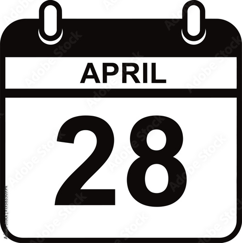 April 28th calendar page icon