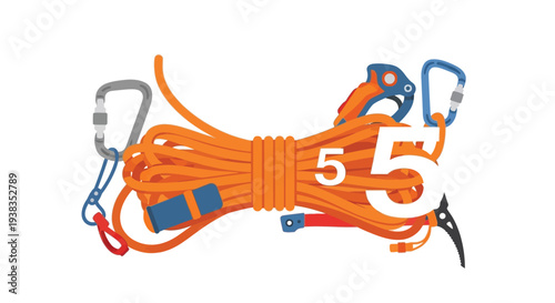 Vibrant climbing ropes and carabiners for adventure seekers