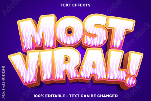 A vibrant purple background with editable text effect in a viral style theme