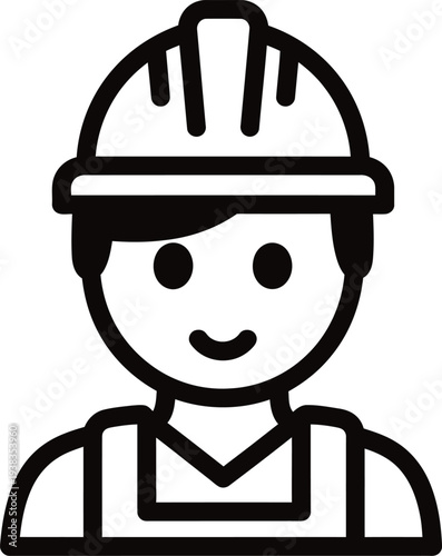 A smiling construction worker wearing a safety helmet and vest