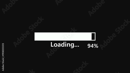 Loading Progress Bar Animation on White Background. 4K Video