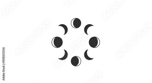 Phases of the Lunar Cycle Icons.