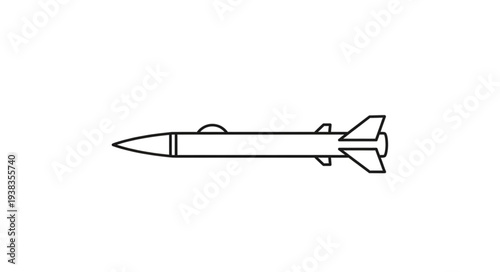 Simple Line Drawing of Missile.