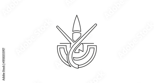 Simple Line Drawing of Pencil.