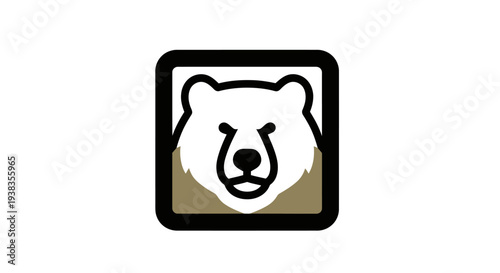 Polar bear face closeup illustration.