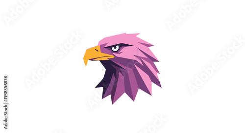 Purple Eagle Head Illustration with Beak.