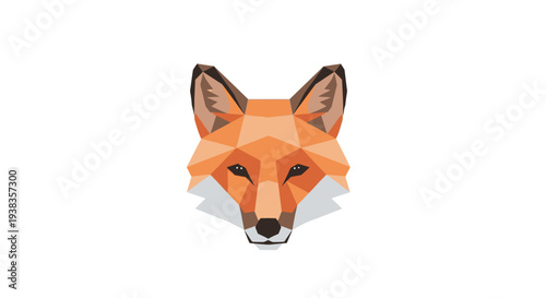 Red Fox Head Illustration on White Background.