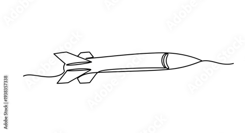 Simple Black and White Rocket.
