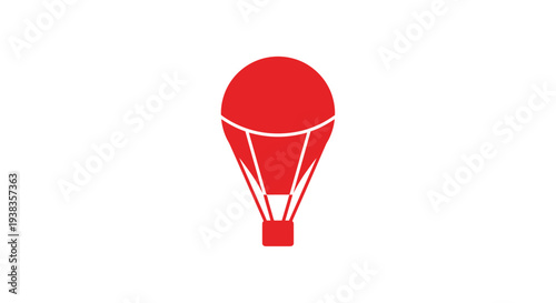 Red Hot Air Balloon Illustration.