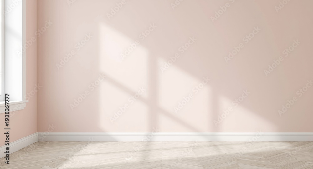 Fototapeta premium Pastel colored kids room wall mockup with minimalist Nordic design