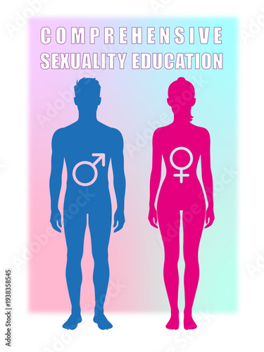 Complex sex education, images of male and female figures