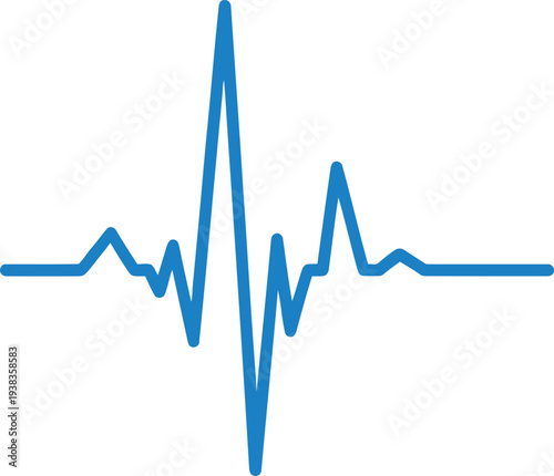 Blue ECG Heartbeat Line on White Background
