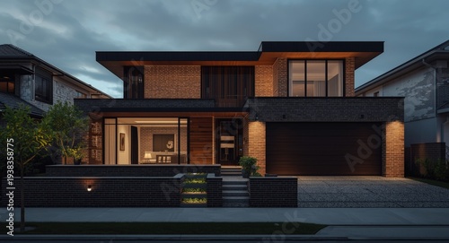 Chic modern house design with creative brickwork and minimalistic architectural elements