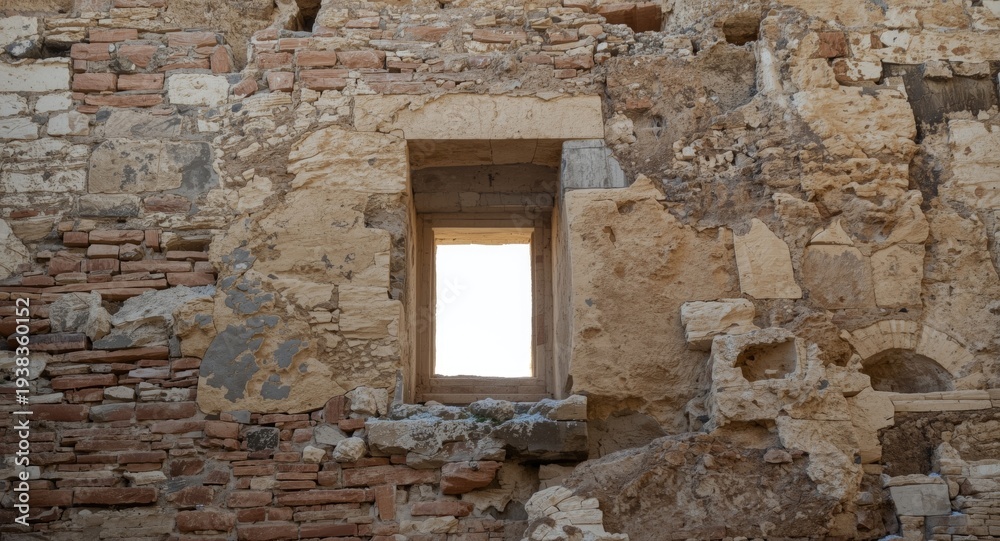 Fototapeta premium Ancient building with a solitary window in the palace wing