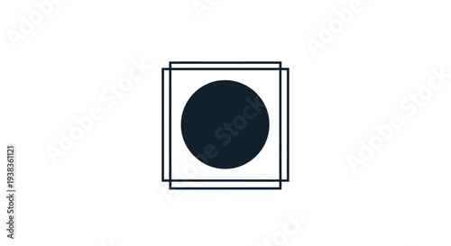 Simple black circle in square.