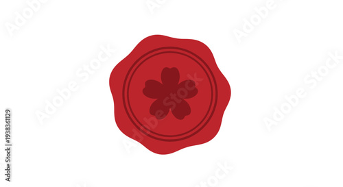 Red Wax Seal with Asterisk Symbol.