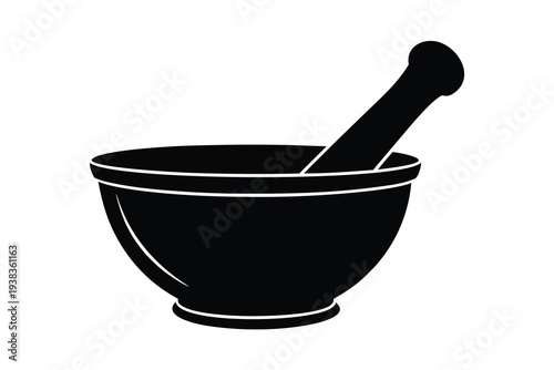 Mortar and Pestle, Pharmacy Tool Icon