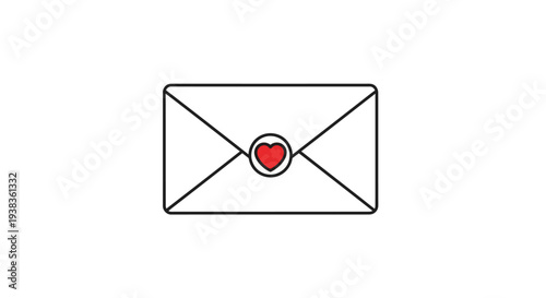 Sealed Envelope with Red Heart Seal.