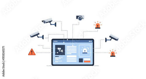 Security cameras on a computer screen.