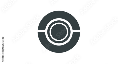 Simple Black and White Circular Logo Design.