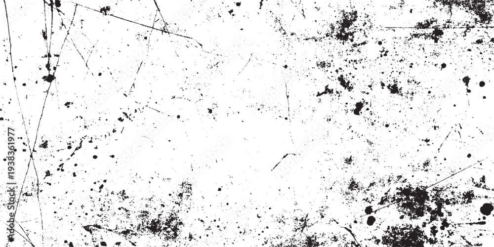 Fototapeta premium . Distressed retro paper abstract stock illustration cracked texture overlays for space or text. White black dust overlay grunge texture with distressed grain noise effect. Abstract grunge concrete wa