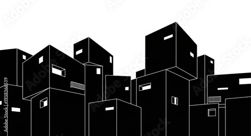 black and white houses