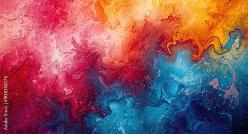 Brilliant vibrant paint blends on a stunning artistic backdrop