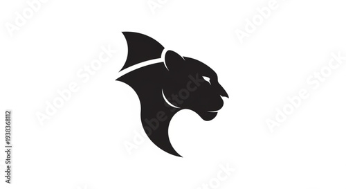 Black Panther Head Silhouette Logo Design.