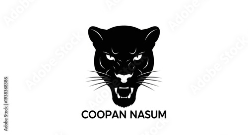 Black Panther Head Logo Design with Fierce Expression.