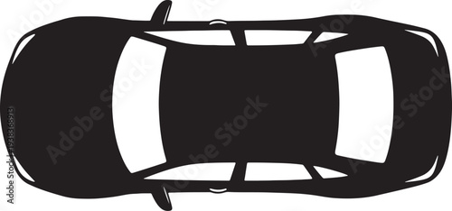 Black and white view silhouette of a sports car also transparent background