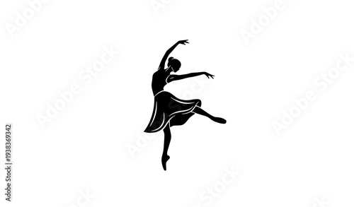 Stylish Ballet Dancer Vector Illustration Minimal Silhouette Design