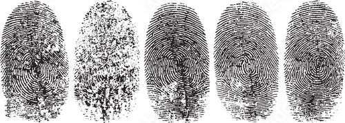 Fingerprint thumbprint set isolated. Set fingerprint scanning icon sign vector set of fingerprint types. fingerprint vector illustration. minimalist style.