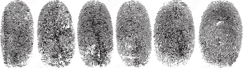 Fingerprint thumbprint set isolated. Set fingerprint scanning icon sign Fingerprint Scanning Icon Set: Vector Biometric Signature Symbols for Password Encryption and Digital Security 