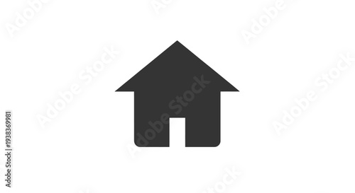 Simple Black House Icon Symbol.