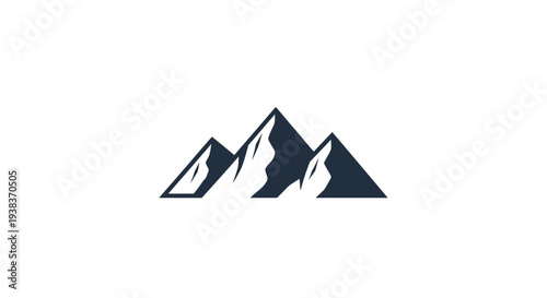 Simple Black Mountain Peaks Logo Design.