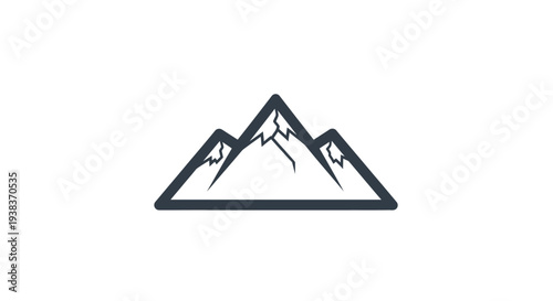 Simple Black Mountain Peaks Logo Design.