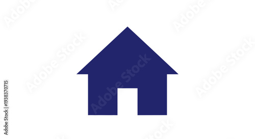 Simple Blue House Icon Symbol.