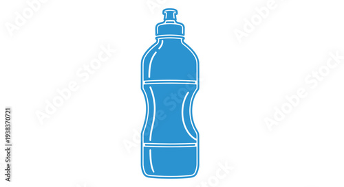 Blue Plastic Water Bottle with Cap.