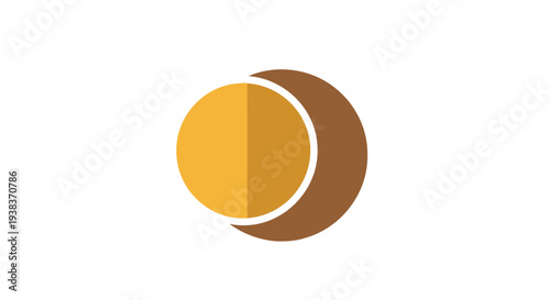 Simple Circle Divided Two Halves.