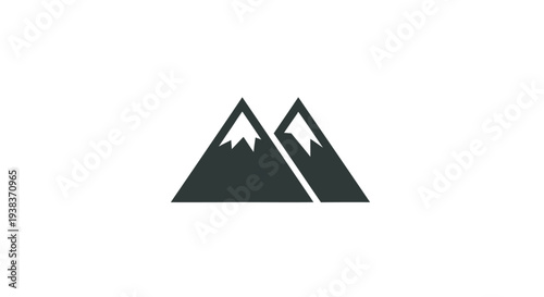 Simple Graphic of Two Mountains Illustration.