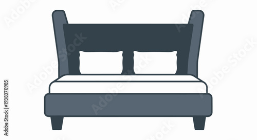 Illustration of a modern bed with pillows.